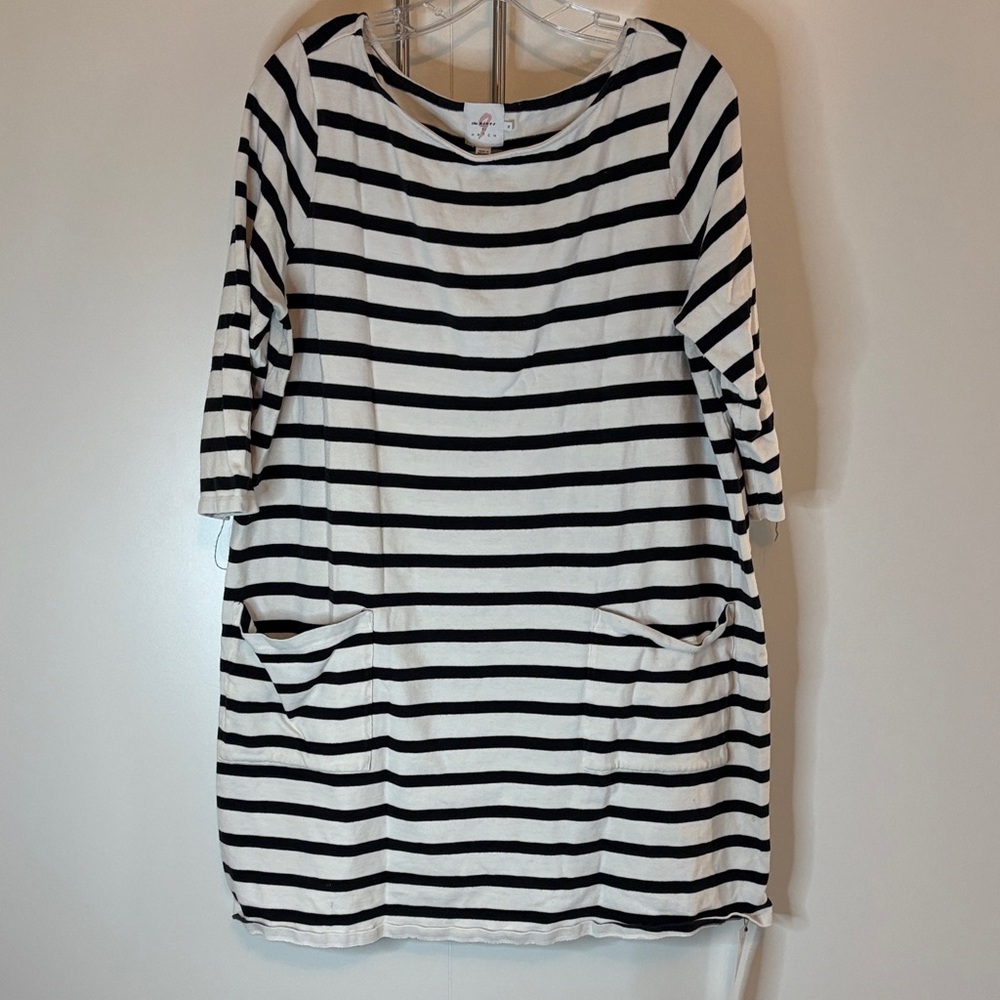 The Nines by HATCH, Black & white stripe maternity dress, size XL